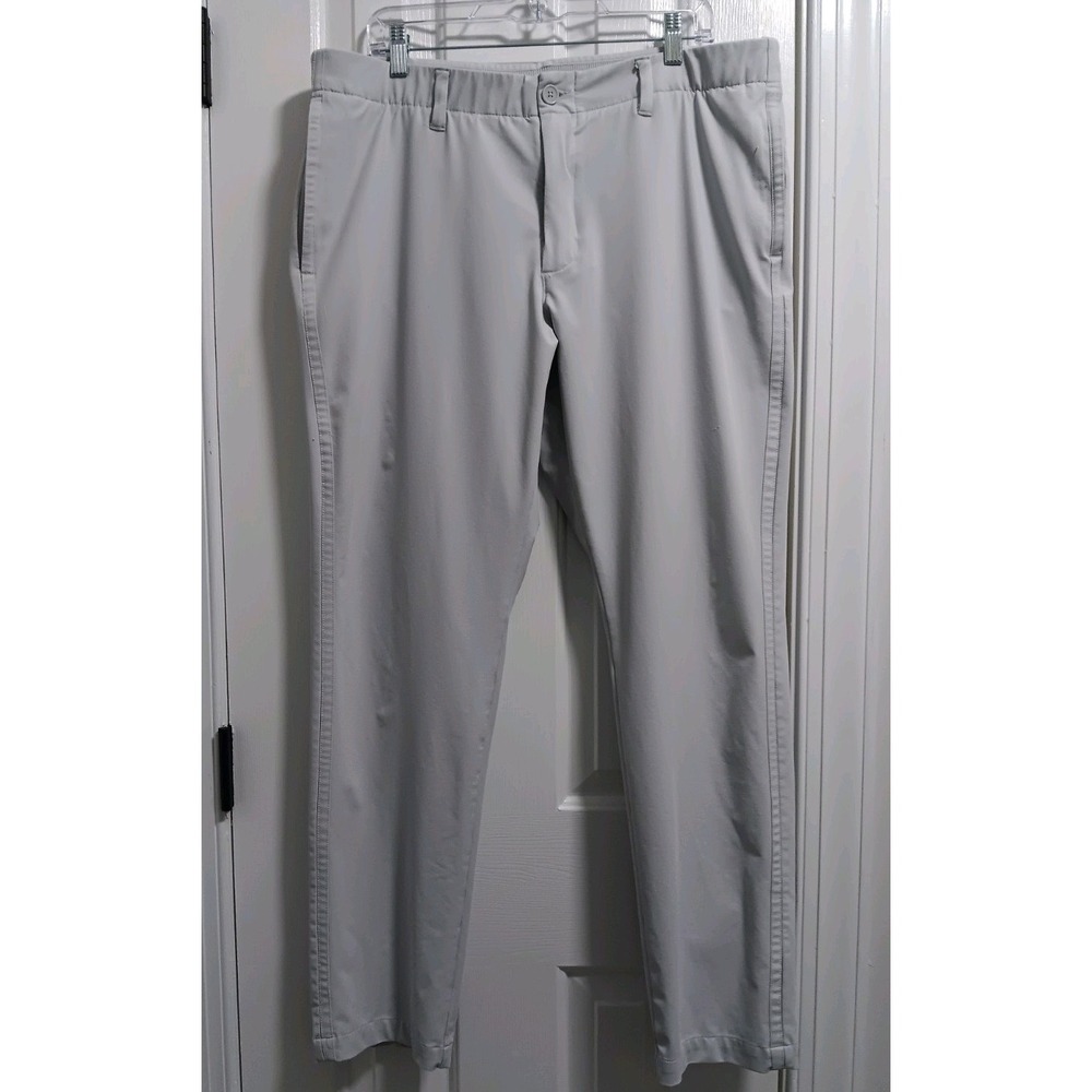Under Armour Golf Pants Mens 38x32 Light Gray Straight Leg Performance Stretch